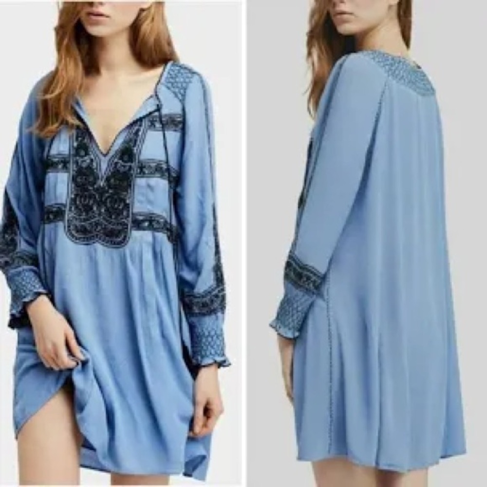 Free People Wind Willow Dress Blue